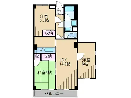 メゾンWAT(3LDK/2階)の間取り写真