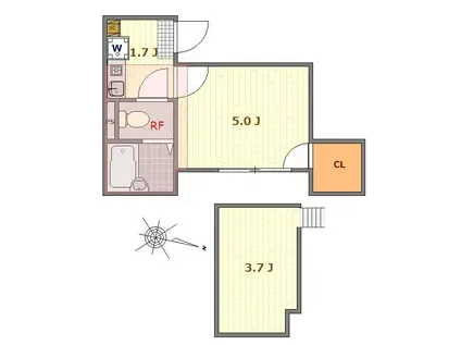 ノーザンロード高野(1K/3階)の間取り写真