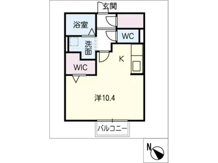 ベルウッド深池(ワンルーム/2階)の間取り写真