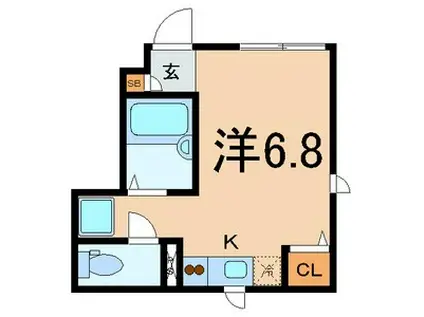 キャステール(ワンルーム/1階)の間取り写真