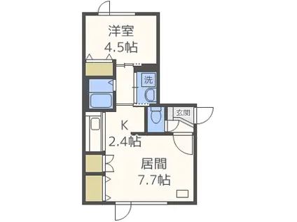 OGGI南円山(1LDK/2階)の間取り写真