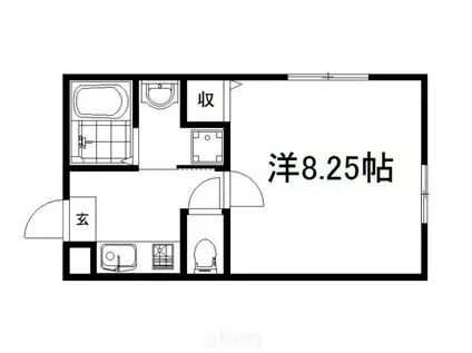 アヴニール京都墨染(1K/1階)の間取り写真