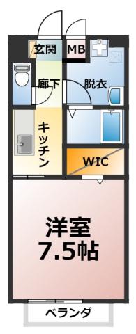 クレアK&K(1K/1階)の間取り写真