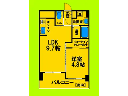 ノルデンハイム江坂スリー(1LDK/7階)の間取り写真