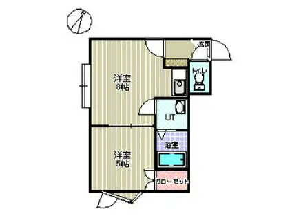 HAPPINESS栄町(1DK/3階)の間取り写真