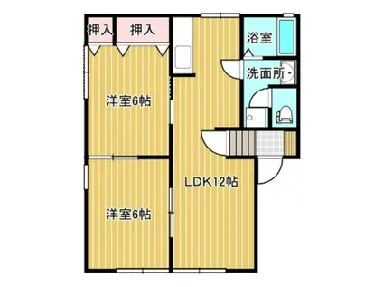 クラフト6(2LDK/1階)の間取り写真