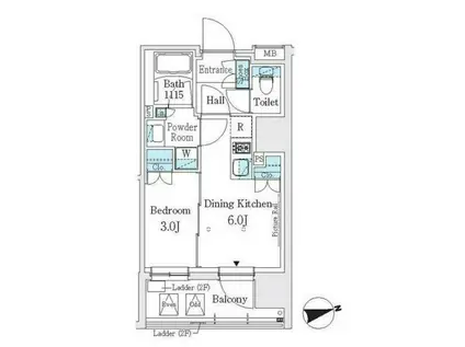 J.GRAN COURT 浅草(1DK/4階)の間取り写真