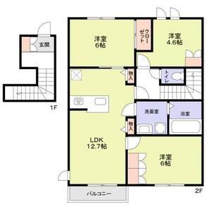 フォレ トゥーナ(3LDK/2階)の間取り写真