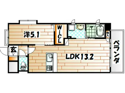 ギャラクシーヴィーラブライト(1LDK/2階)の間取り写真