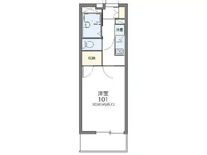 レオパレスサンライズ(1K/2階)の間取り写真