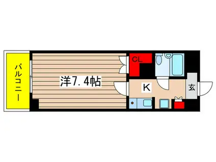 イトーピア百合ヶ丘壱番館(1K/2階)の間取り写真