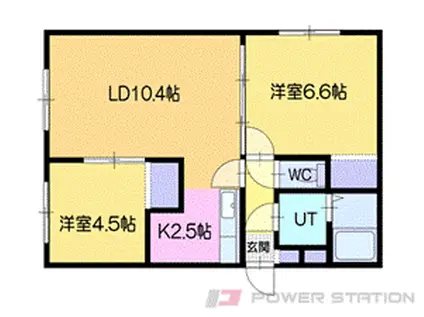 ヴァルム白石本通(2LDK/3階)の間取り写真