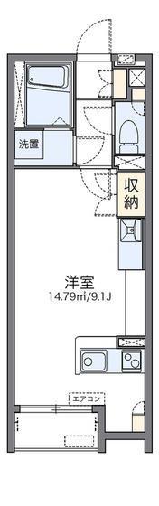 レオネクストクレール小山(ワンルーム/2階)の間取り写真