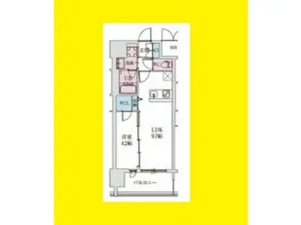 スプランディッドライズ新大阪ノース(1LDK/2階)の間取り写真