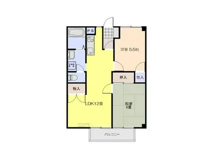 スリーゼロジュマン(2LDK/1階)の間取り写真