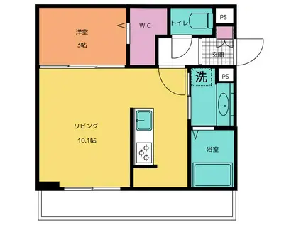 SING WITH ME(1LDK/3階)の間取り写真