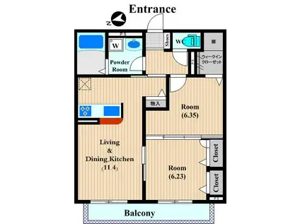 RELAFORT(2LDK/1階)の間取り写真