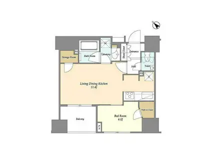 ドゥーエ月島II(1LDK/10階)の間取り写真