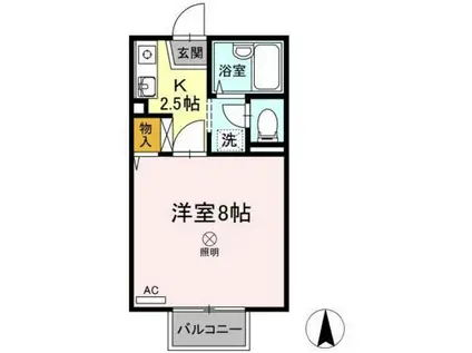 コーポ向日葵(1K/2階)の間取り写真