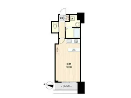 HF西公園レジデンス(ワンルーム/6階)の間取り写真