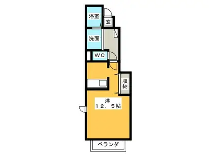 ネオ・グレイスA(ワンルーム/1階)の間取り写真