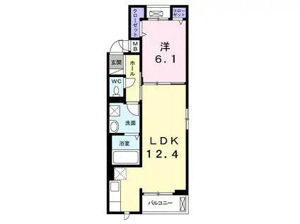 ポラリス(1LDK/2階)の間取り写真