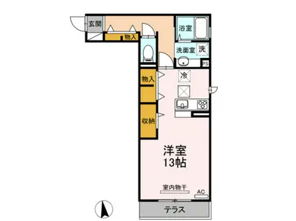 ハイアークE(ワンルーム/1階)の間取り写真