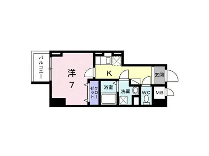 スアヴィス平塚八重咲(1K/10階)の間取り写真