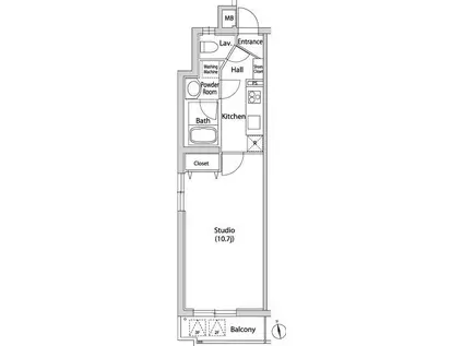 カーサスプレンディッド代官山(1K/1階)の間取り写真