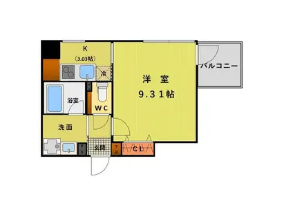 プランベイム滝子通(1K/2階)の間取り写真