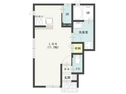 リヴィエールタウンI(ワンルーム/1階)の間取り写真