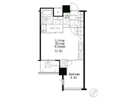 MFPR目黒タワー(1LDK/6階)の間取り写真