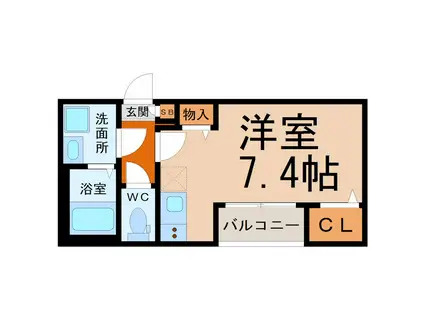 ハーモニーテラス高須賀町II(ワンルーム/3階)の間取り写真