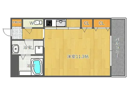 ファミーユ千里(1K/3階)の間取り写真