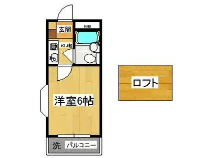 SAP西船橋(1K/1階)の間取り写真