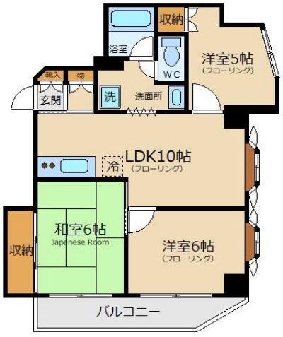ルミエール給田(3LDK/3階)の間取り写真