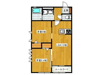 ベルグラース(2LDK/1階)の間取り写真