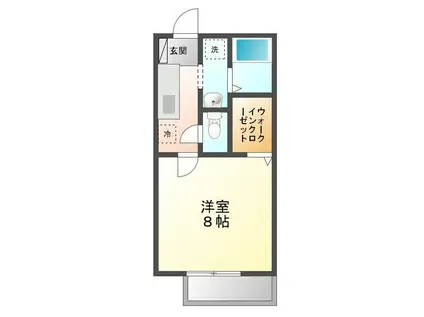 レジデンス岡本(1K/2階)の間取り写真