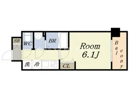 VITA弁天町(1K/10階)の間取り写真