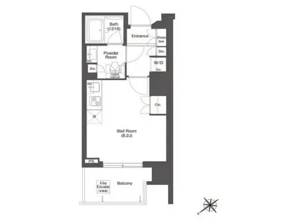 コンフォリア新中野(ワンルーム/8階)の間取り写真