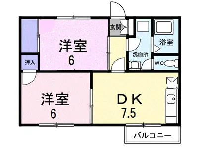 サニ-ヒルA(2DK/1階)の間取り写真