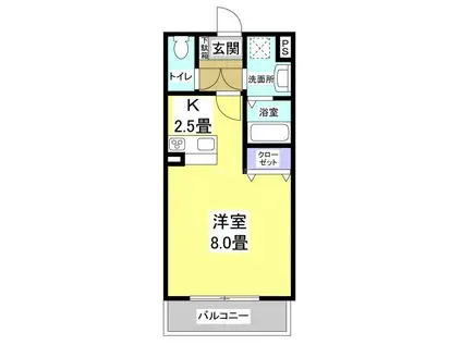 アーバン・エトワール(ワンルーム/3階)の間取り写真