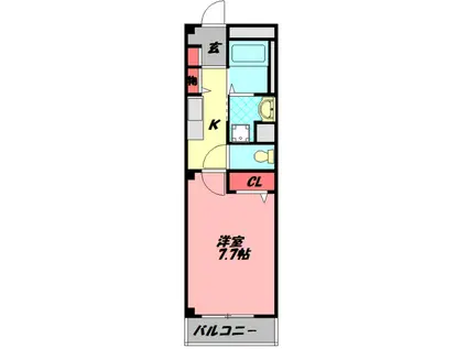 GMガーデン寺方(1K/2階)の間取り写真