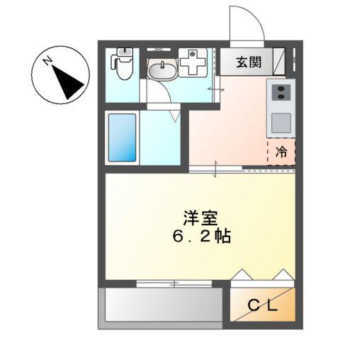 A.C.GRANDAGE(1K/1階)の間取り写真