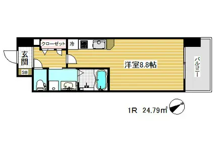 エスリード神戸三宮パークビュー(ワンルーム/7階)の間取り写真