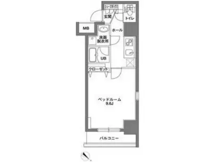 KDX岩本町レジデンス(1K/7階)の間取り写真