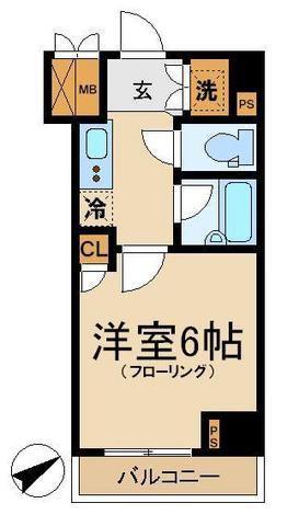 ルーブル中村橋弐番館(1K/5階)の間取り写真