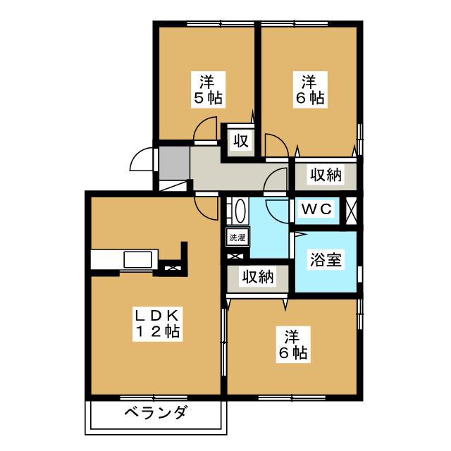 シャルマン・ドヌール(3LDK/1階)の間取り写真
