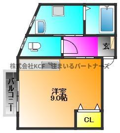 寿マンション(ワンルーム/2階)の間取り写真