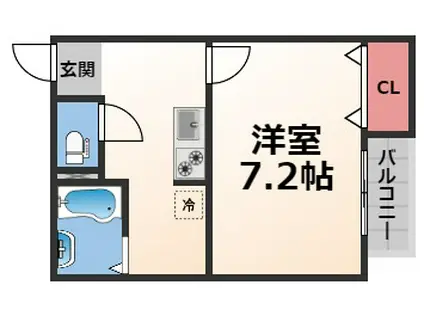 ヴィラソラーレ長瀬(1K/1階)の間取り写真